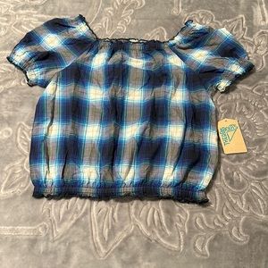 ThereAbouts  (JCPenney brand) girls Panamá blue plaid.
